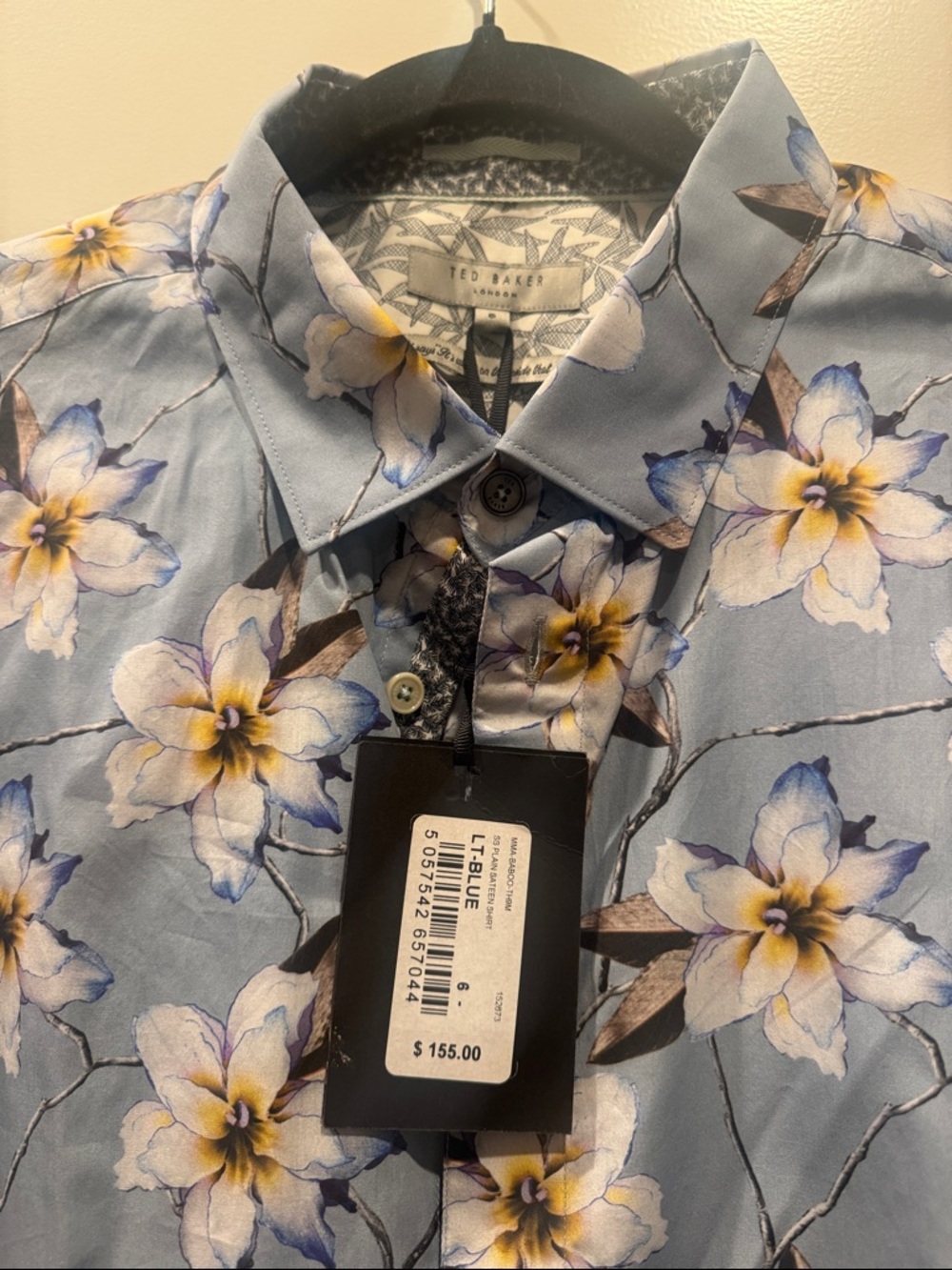 Ted Baker Light Blue Floral Button-Down Shirt